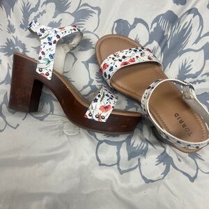 Torrid Floral Print Block Heels